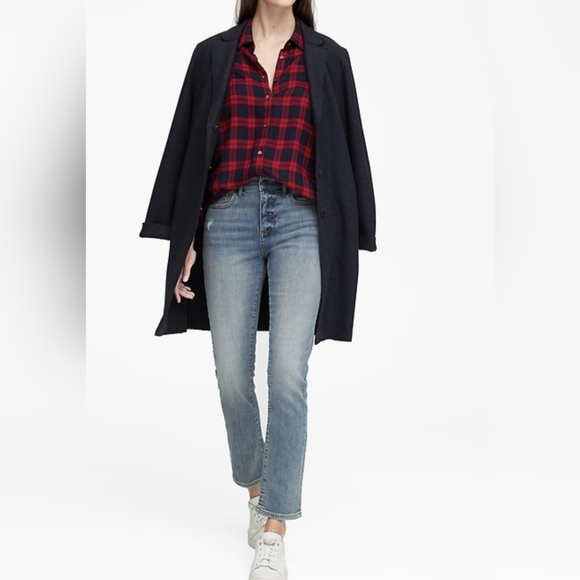 NEW BANANA REPUBLIC DILLON CLASSIC FIR PLAID BUTTON UP FLANNEL SMALL - Picture 3 of 15